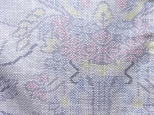 アンティーク　花瓶模様織り出し本場泥大島紬着物(5マルキ)